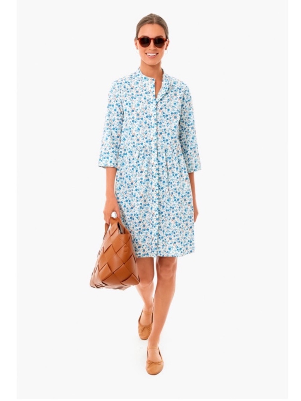 Tuckernuck Calico Floral Royal Shirt Dress Size XXXL 3X